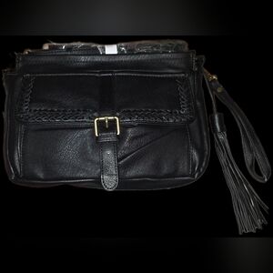 Black Vegan Leather Women's Bag